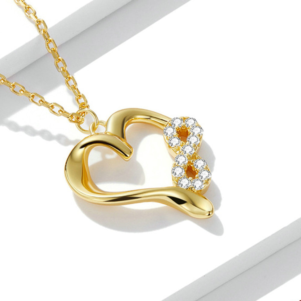 925 Sterling Silver Infinity Heart Necklace for Girls Women