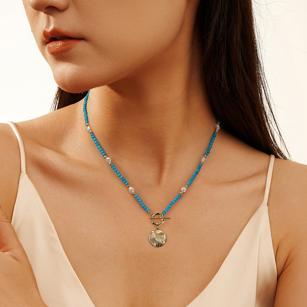 925 Sterling Silver Natural Pearl Necklace Fashion Jewelry Gift for Women Girls