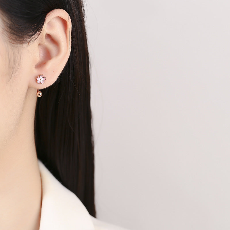 925 Sterling Silver Flower Screw Back Stud Earrings
