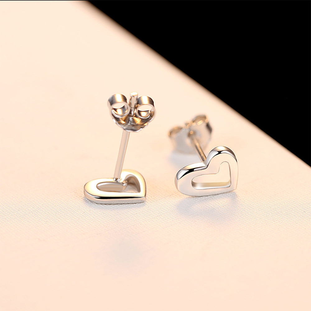 925 Sterling Silver Heart Earrings Fashion Jewelry Gift for Women Girls