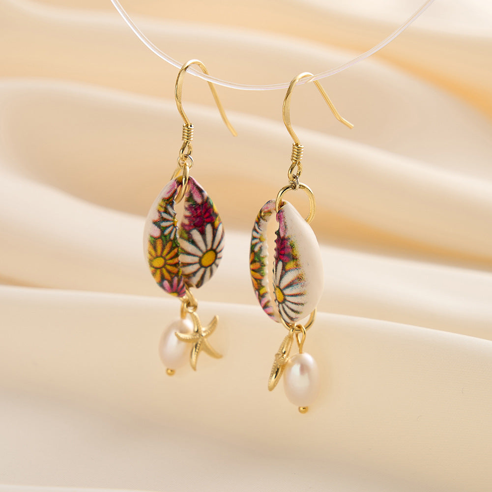 925 Sterling Silver Natural Pearl Earrings Fashion Jewelry Gift for Women Girl