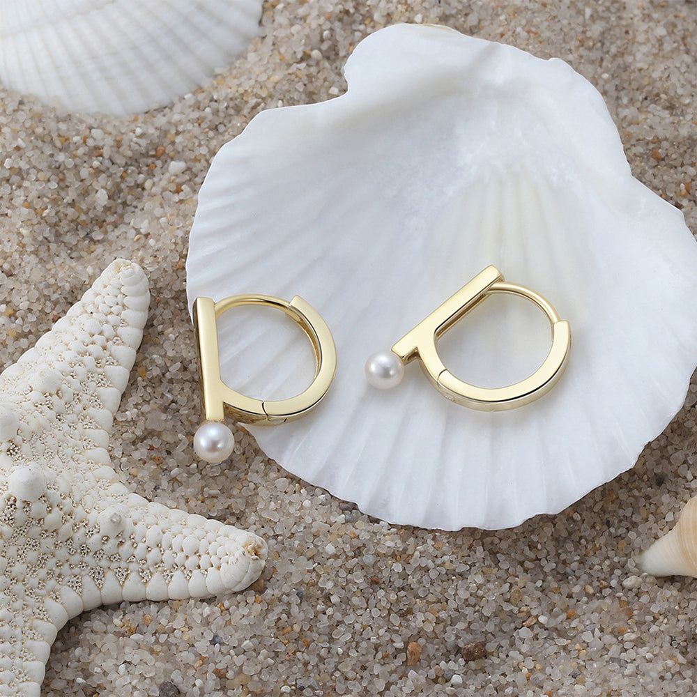 Pendientes de perlas naturales de plata de ley 925, joyería de moda, regalo para mujeres y niñas.