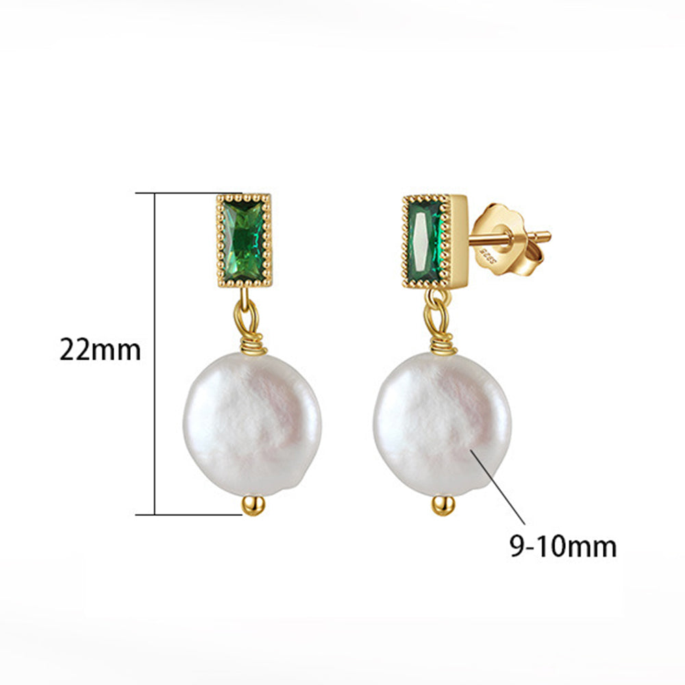 925 Sterling Silver Natural Pearl Earrings Fashion Jewelry Gift for Women Girl