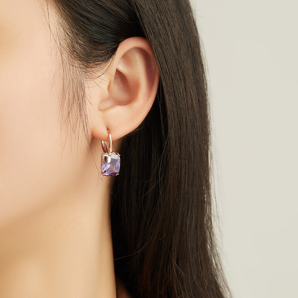 Pendientes de joyería de moda de cobre con baño de plata