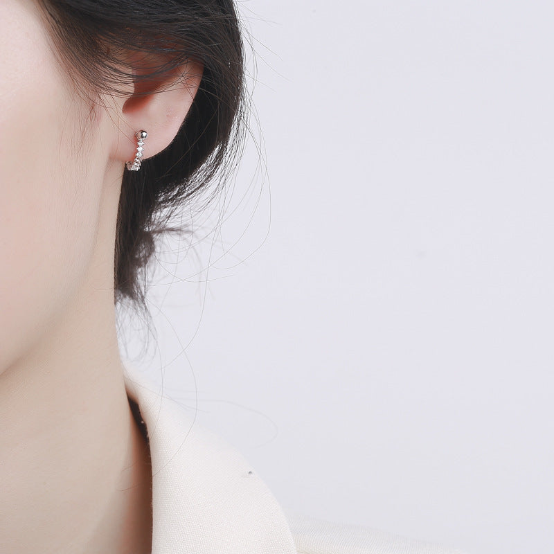 925 Sterling Silver U Screw Back Stud Earrings