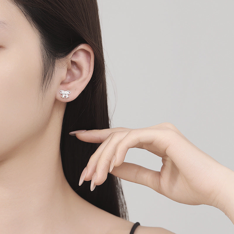 925 Sterling Silver Knot Screw Back Stud Earrings