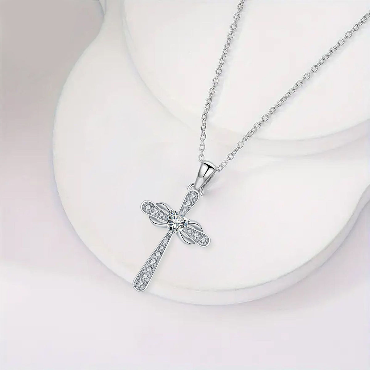 Copper With Silver Plated Cross Pendant Necklace