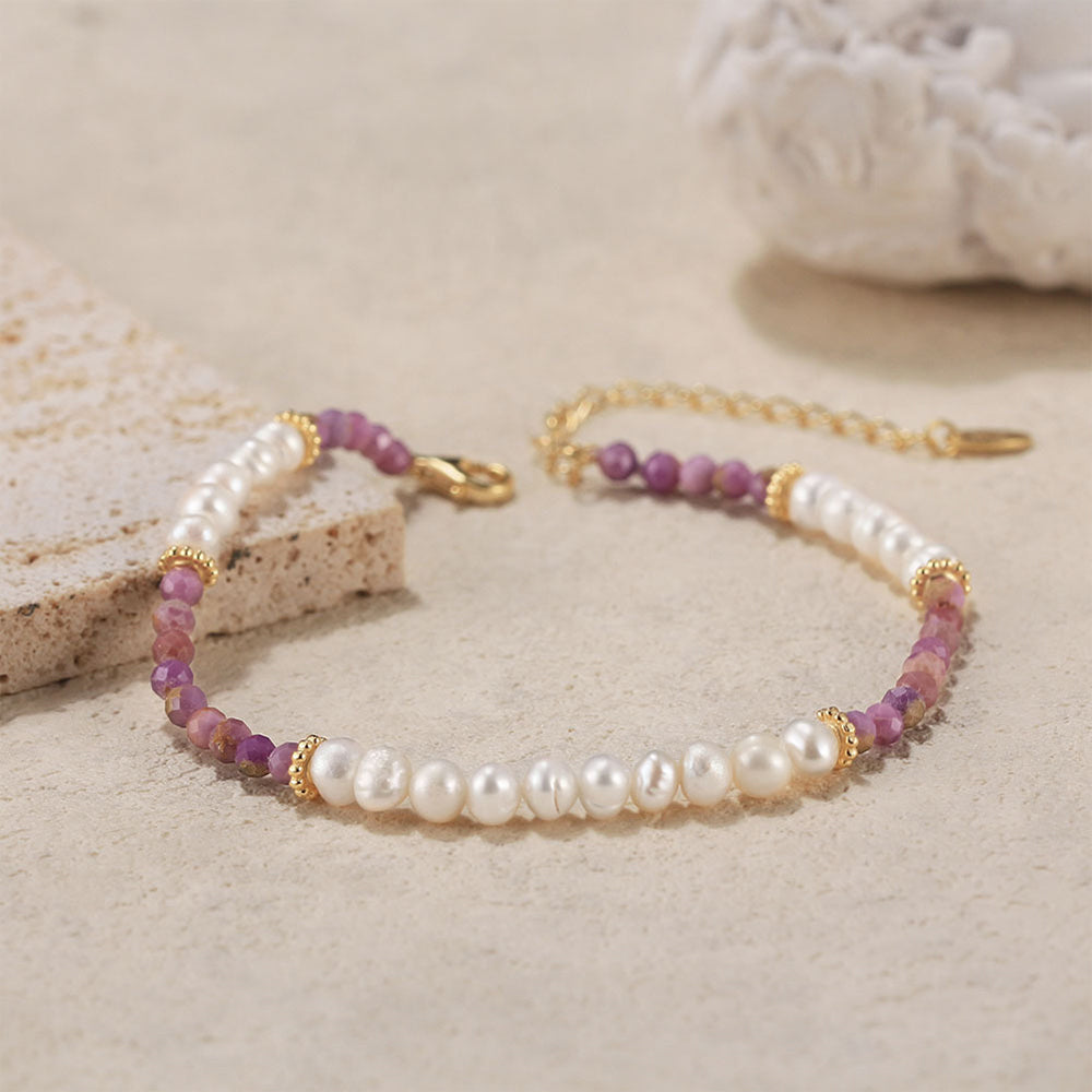 925 Sterling Silver Pearl Bracelet Fashion Jewelry Gift for Women Girls