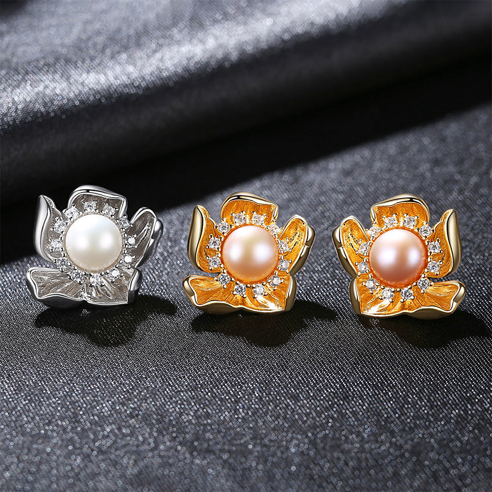 925 Sterling Silver Natural Pearl Drop Earrings Fashion Jewelry Gift for Women Girls