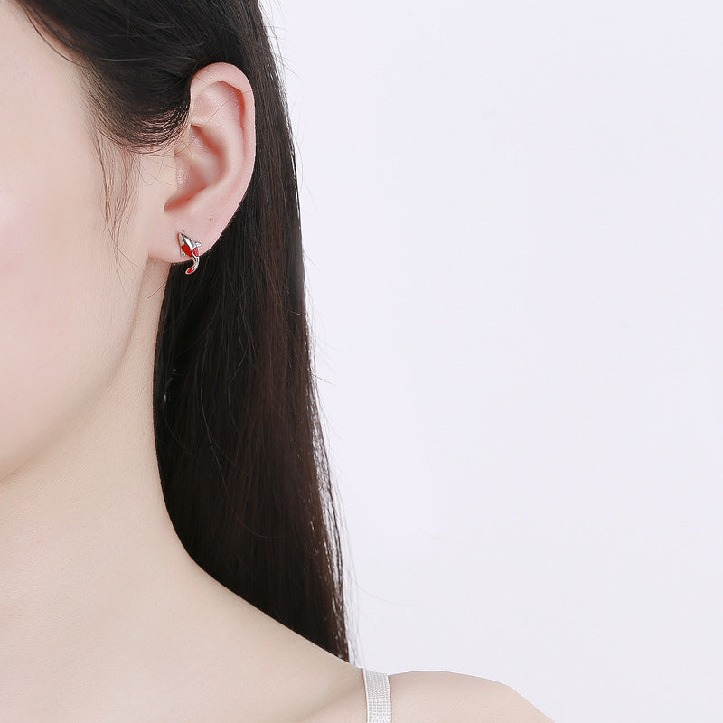 925 Sterling Silver Lucky Fish Screwed Earrings