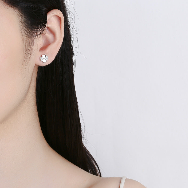 925 Sterling Silver Heart Screw Back Stud Earrings