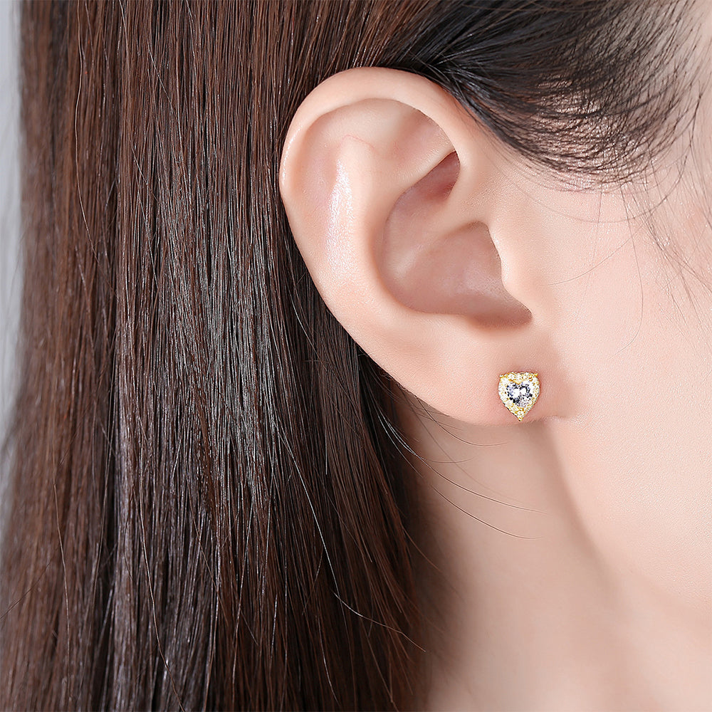 925 Sterling Silver Heart Earrings Fashion Jewelry Gift for Women Girls