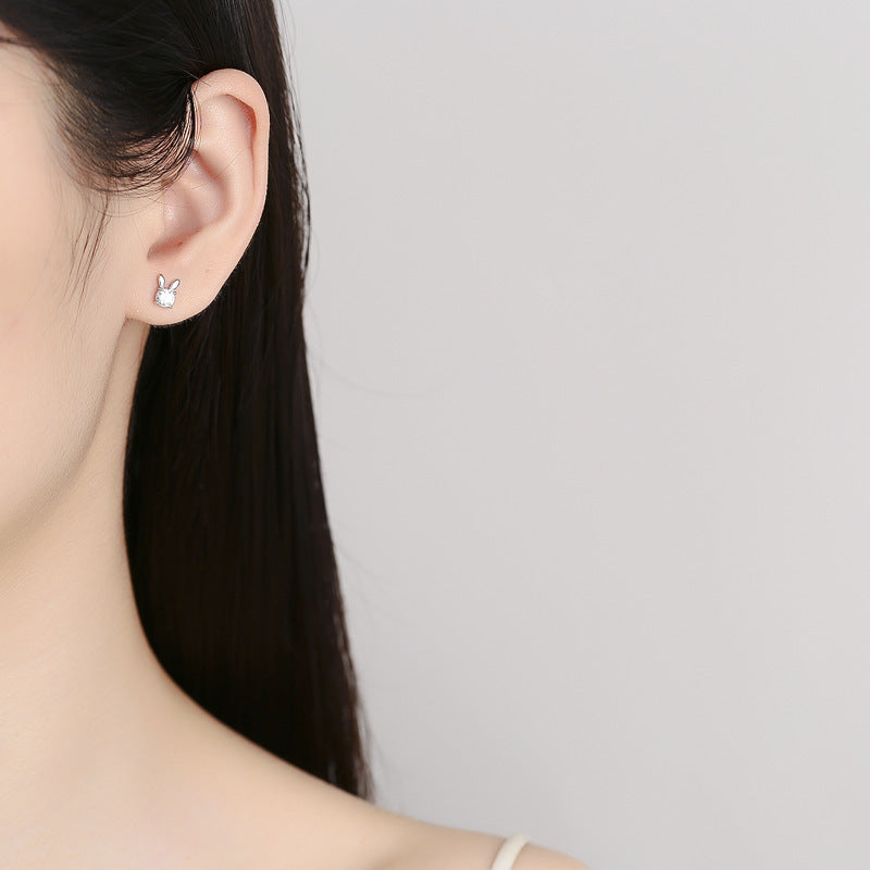925 Sterling Silver Zircon Screw Back Stud Earrings