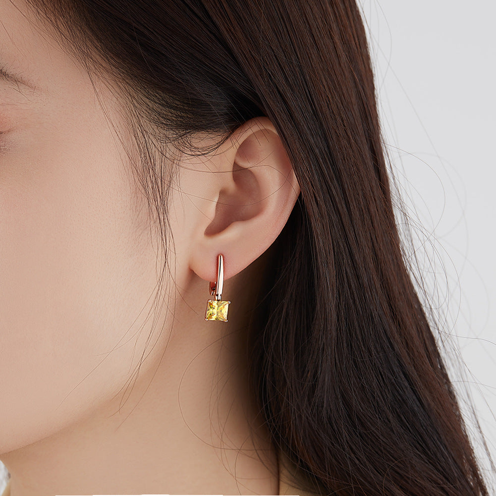 Pendientes de joyería de moda de cobre con baño de plata