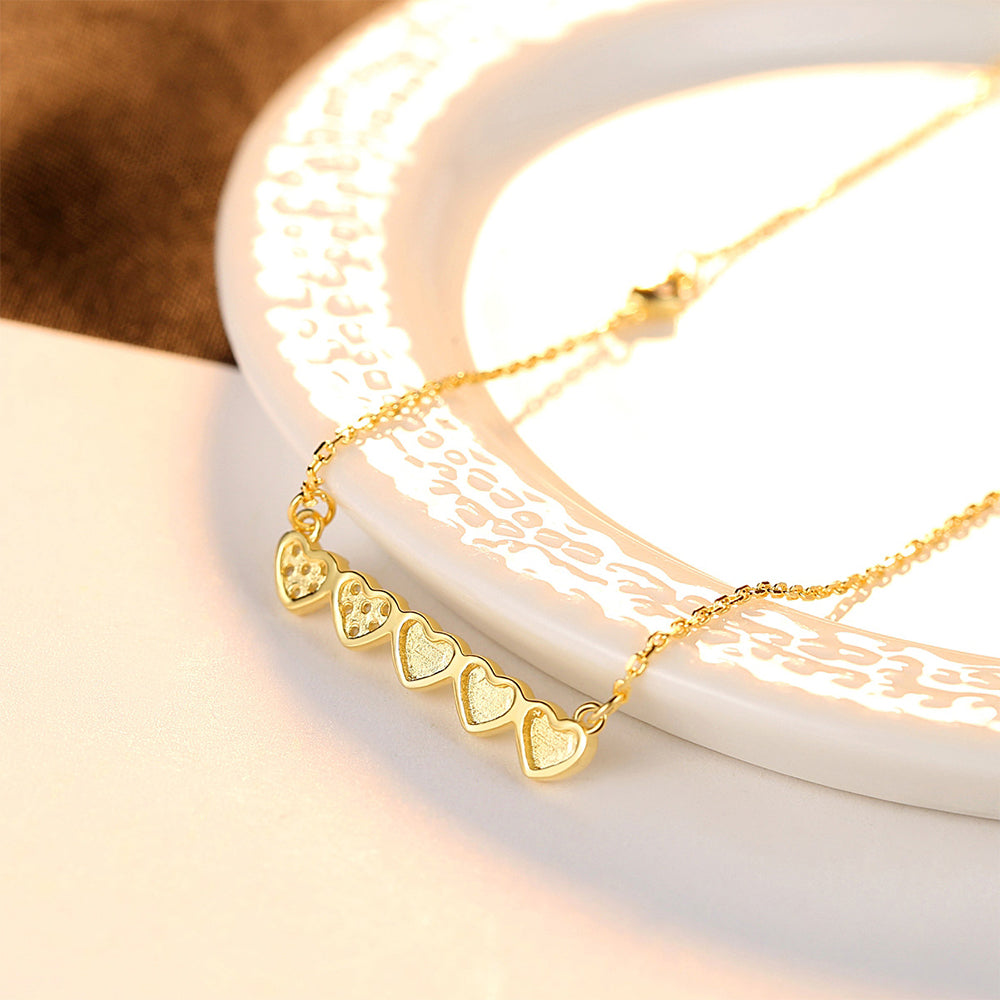 925 Sterling Silver Heart Necklace Fashion Jewelry Gift for Women Girls