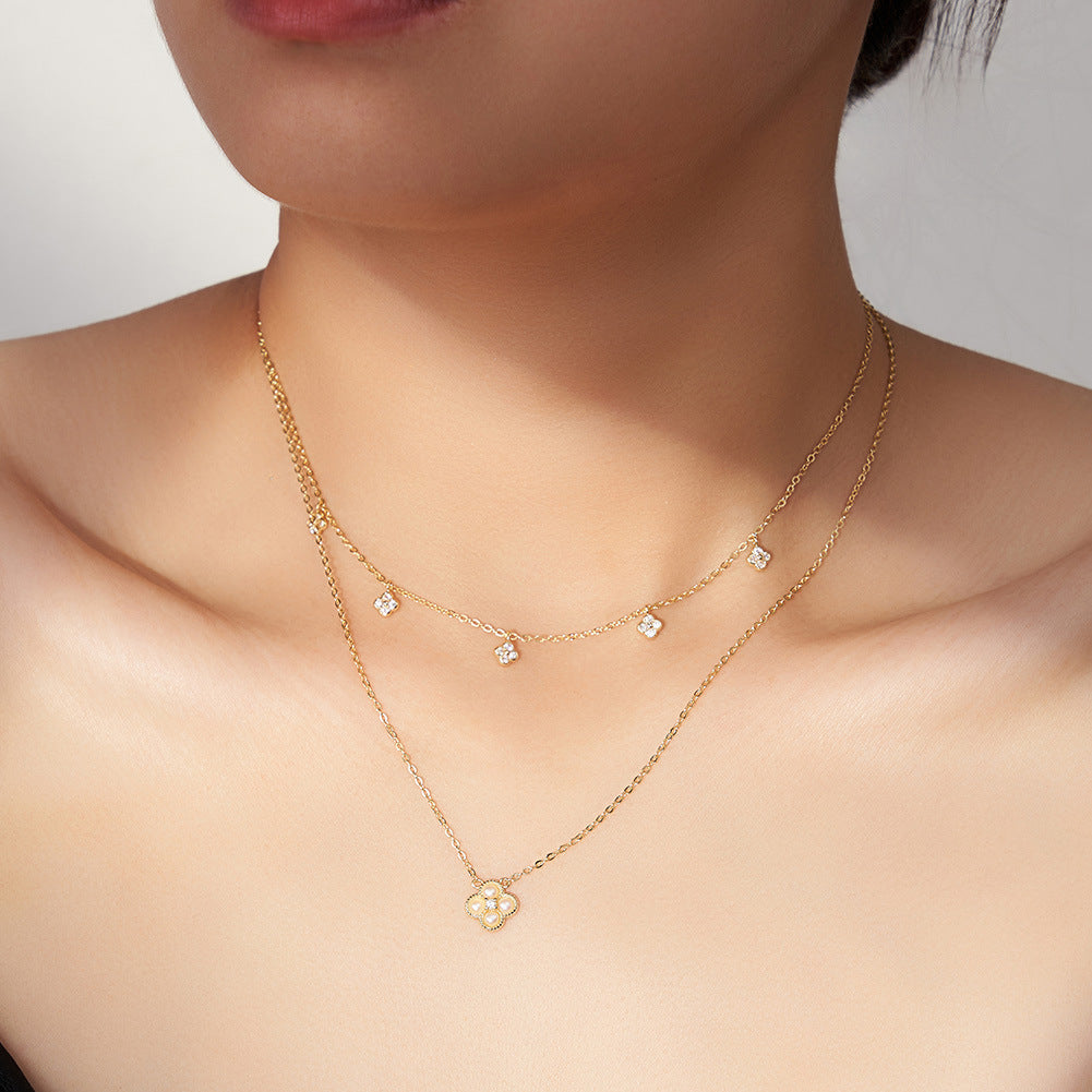 925 Sterling Silver Natural Pearl Necklace Fashion Jewelry Gift for Women Girls