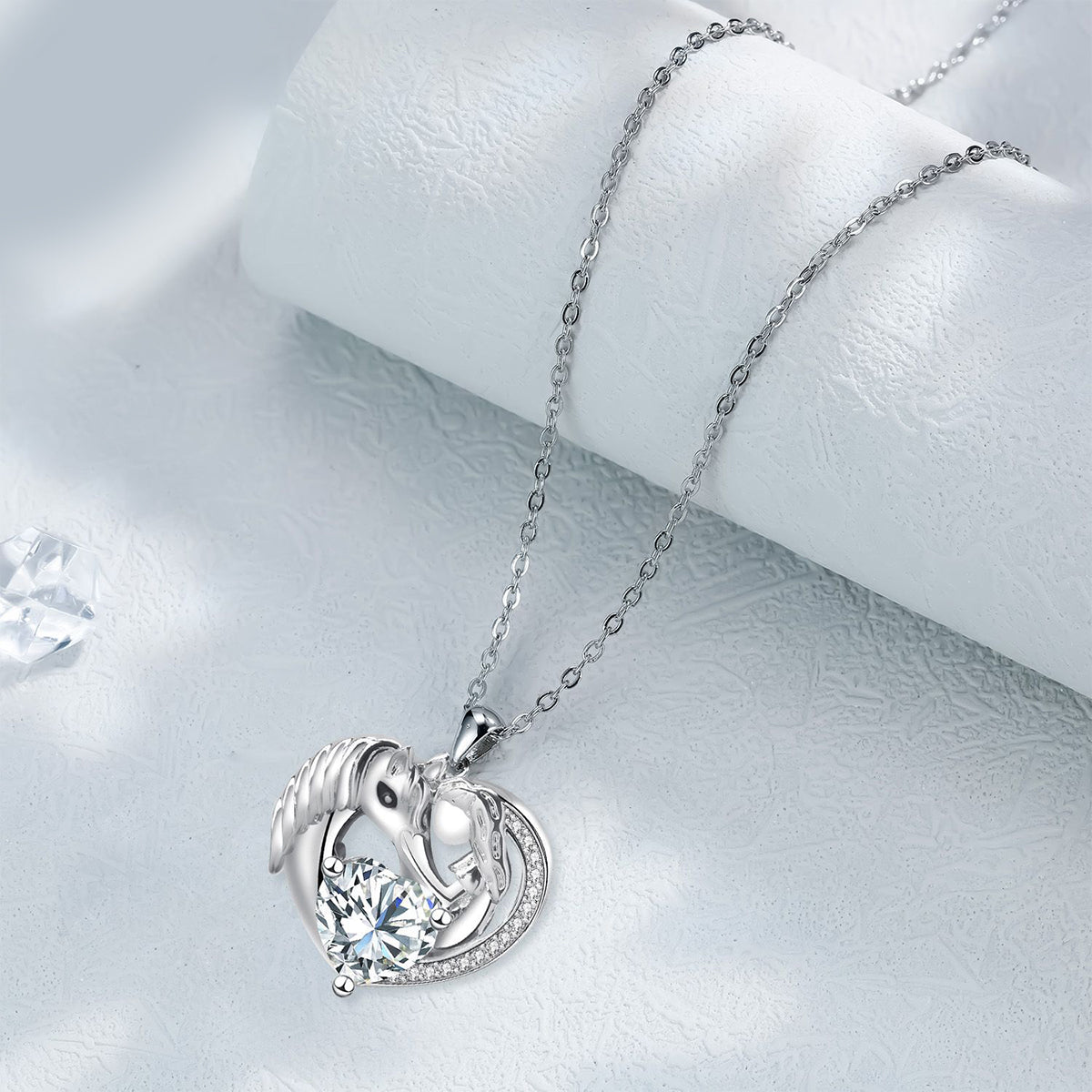 Copper With Silver Plated Heart Pendant Necklace for Women