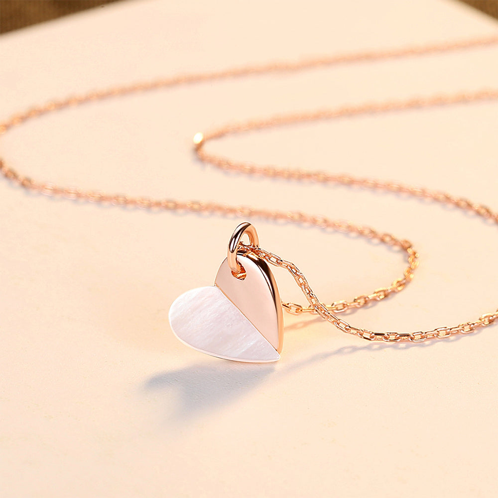 925 Sterling Silver Heart Necklace Fashion Jewelry Gift for Women Girls