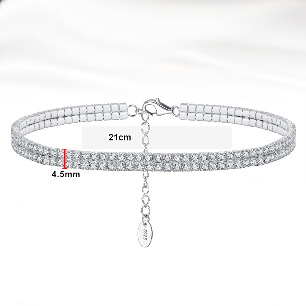 925 Sterling Silver Tennis Anklet