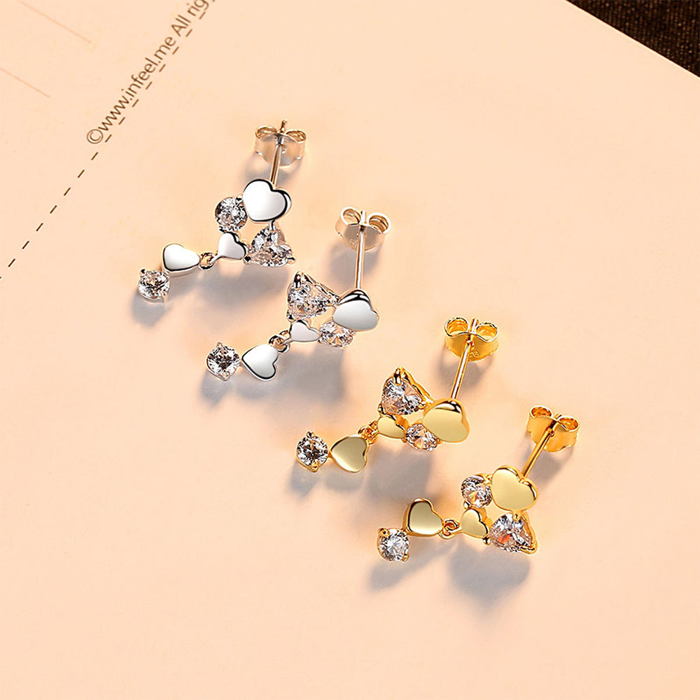 925 Sterling Silver Heart Earrings Fashion Jewelry Gift for Women Girls
