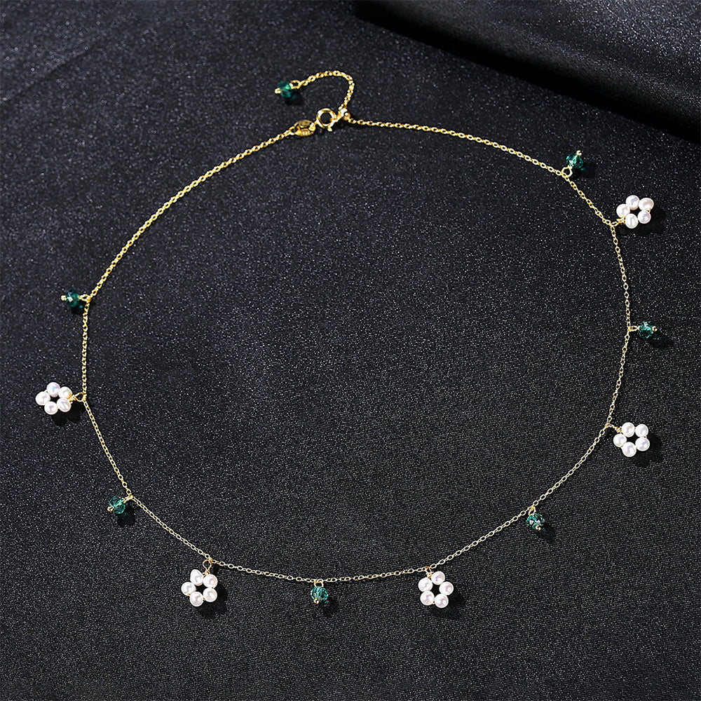 925 Sterling Silver Natural Pearl Drop Necklace Fashion Jewelry Gift for Women Girls