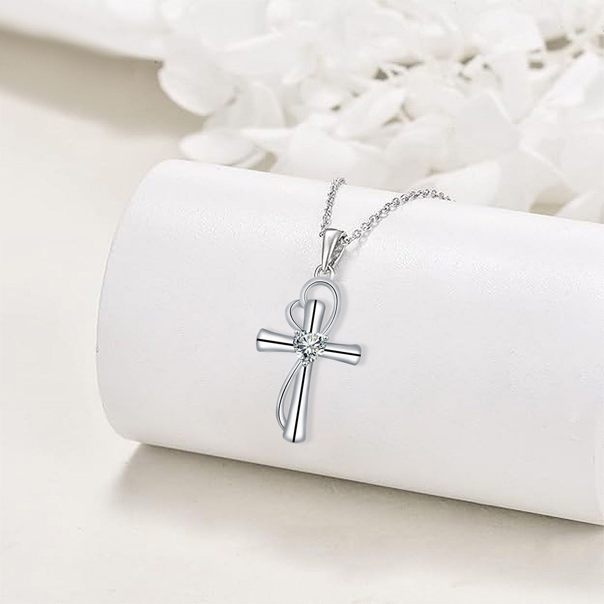 Copper With Silver Plated Cross Pendant Necklace