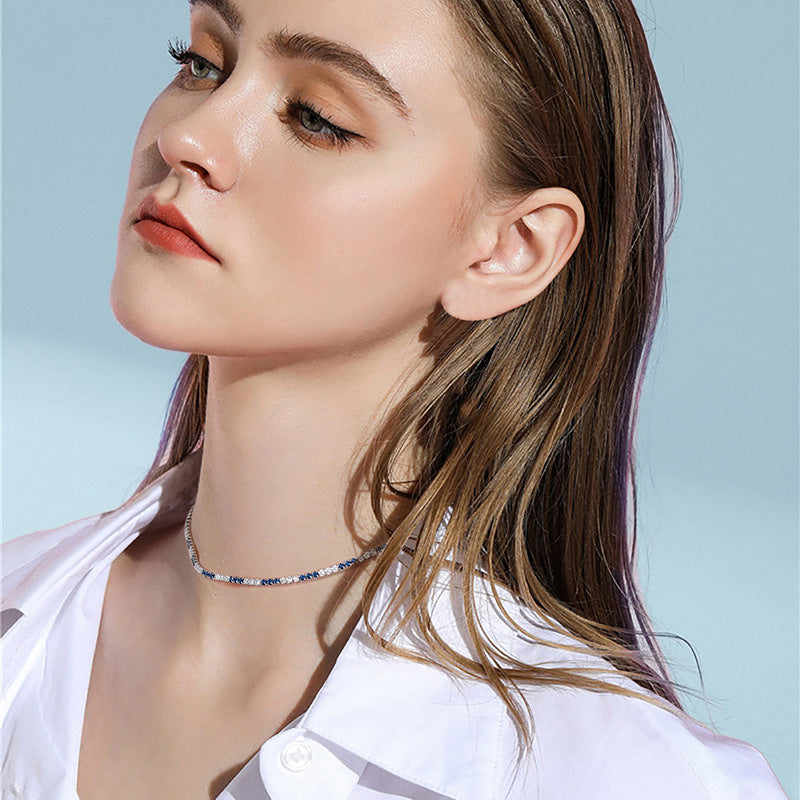 925 Sterling Silver 2mm Tennis Necklace