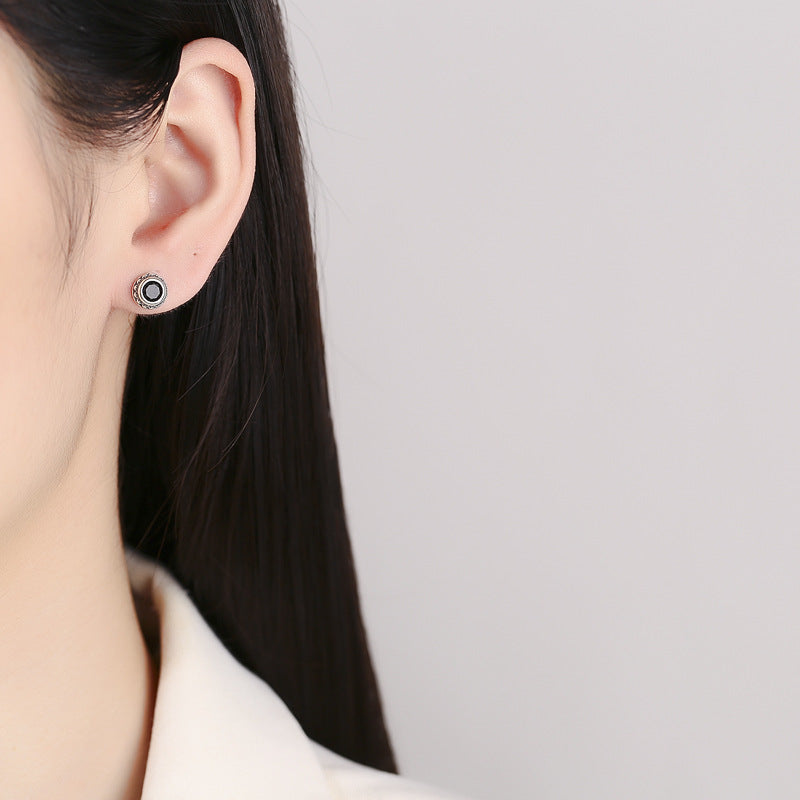 925 Sterling Silver Turquoise Screw Back Stud Earrings
