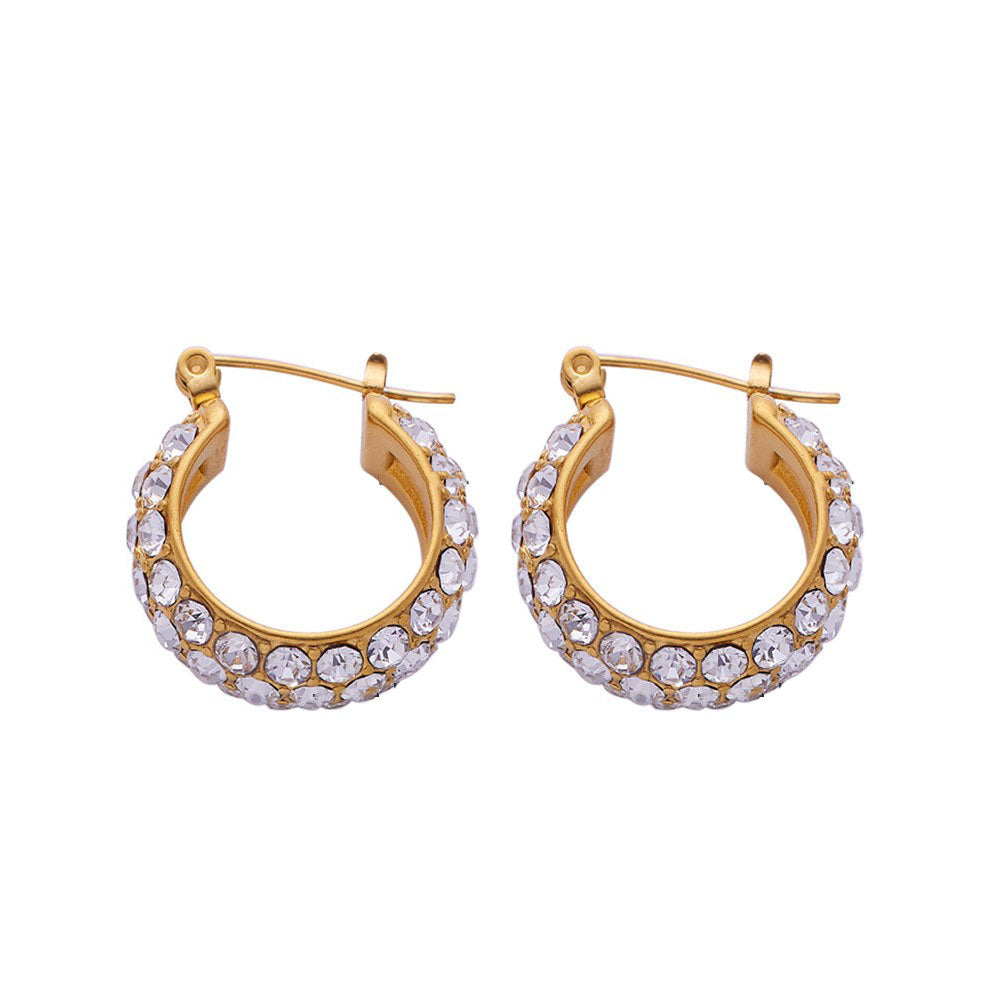Pendientes de aro de moda de acero inoxidable