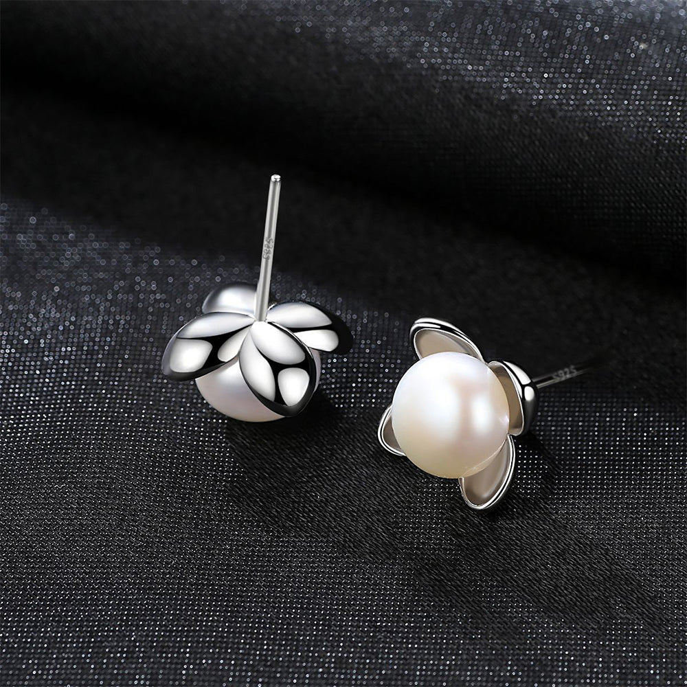 925 Sterling Silver Natural Pearl Drop Earrings Fashion Jewelry Gift for Women Girls