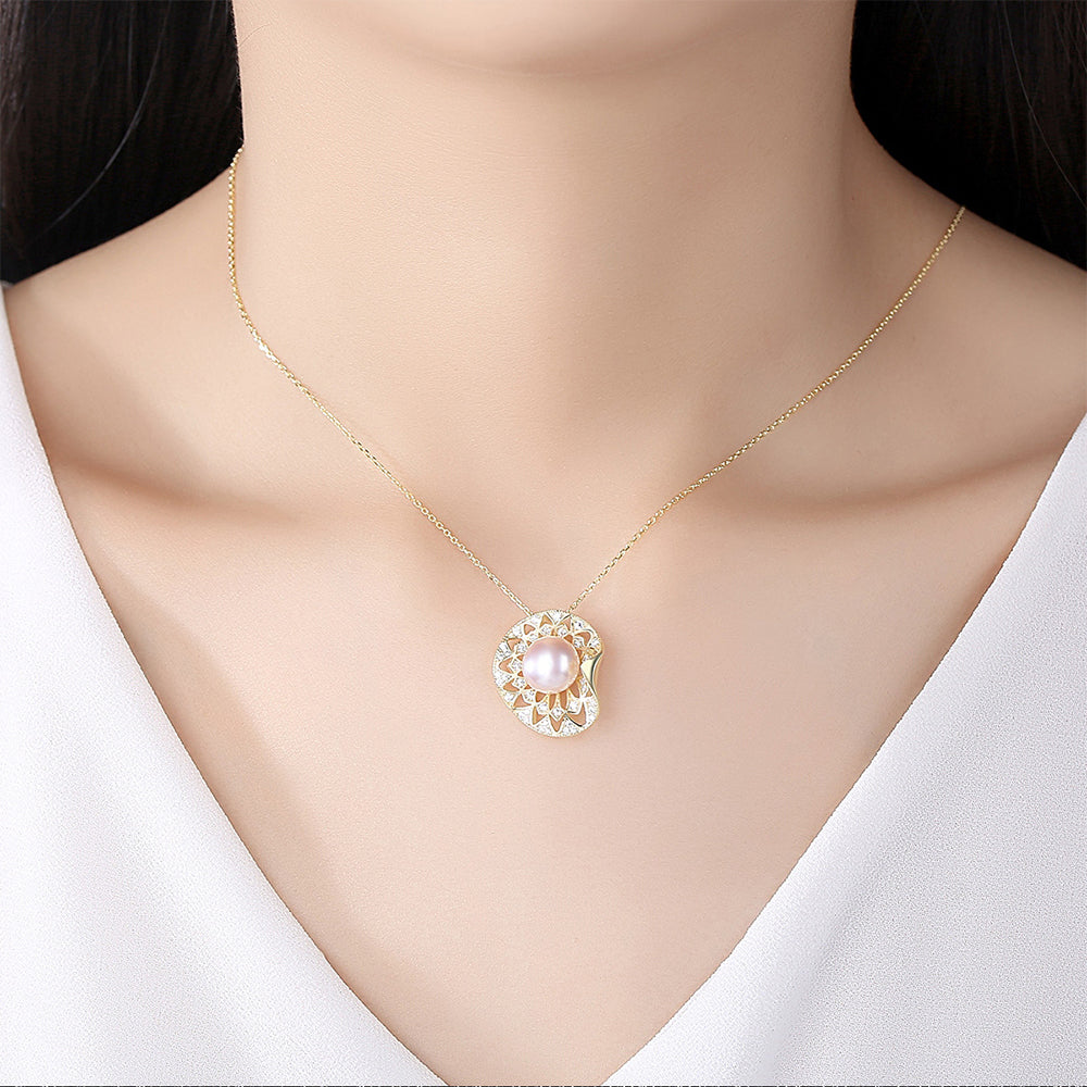 925 Sterling Silver Natural Pearl Drop Necklace Fashion Jewelry Gift for Women Girls
