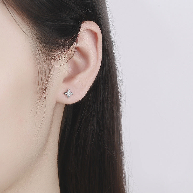 925 Sterling Silver X Screw Back Stud Earrings