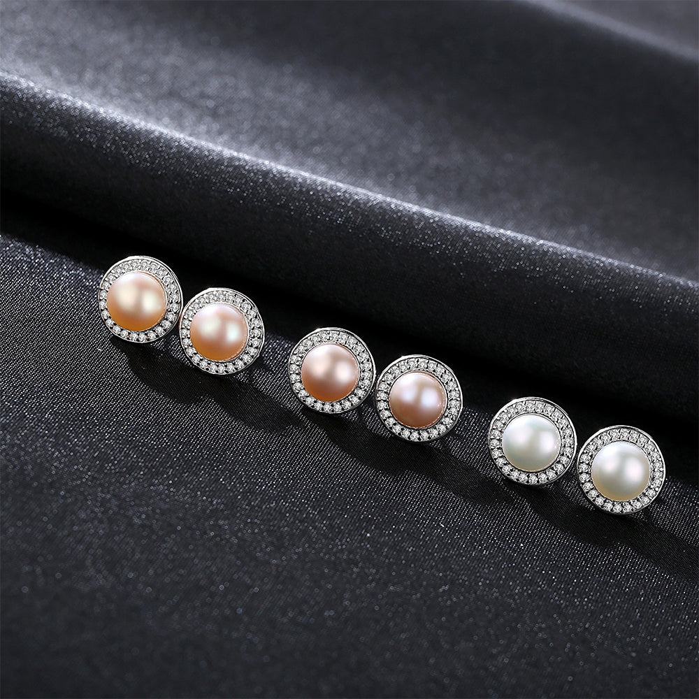 925 Sterling Silver Natural Pearl Drop Earrings Fashion Jewelry Gift for Women Girls