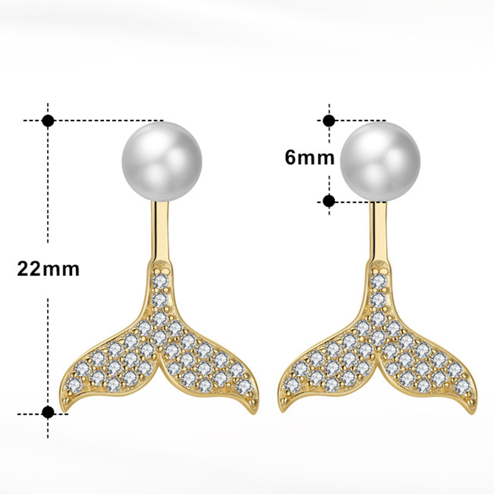 925 Sterling Silver Natural Pearl Earrings Fashion Jewelry Gift for Women Girl
