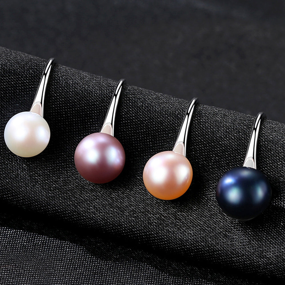 925 Sterling Silver Natural Pearl Drop Earrings Fashion Jewelry Gift for Women Girls