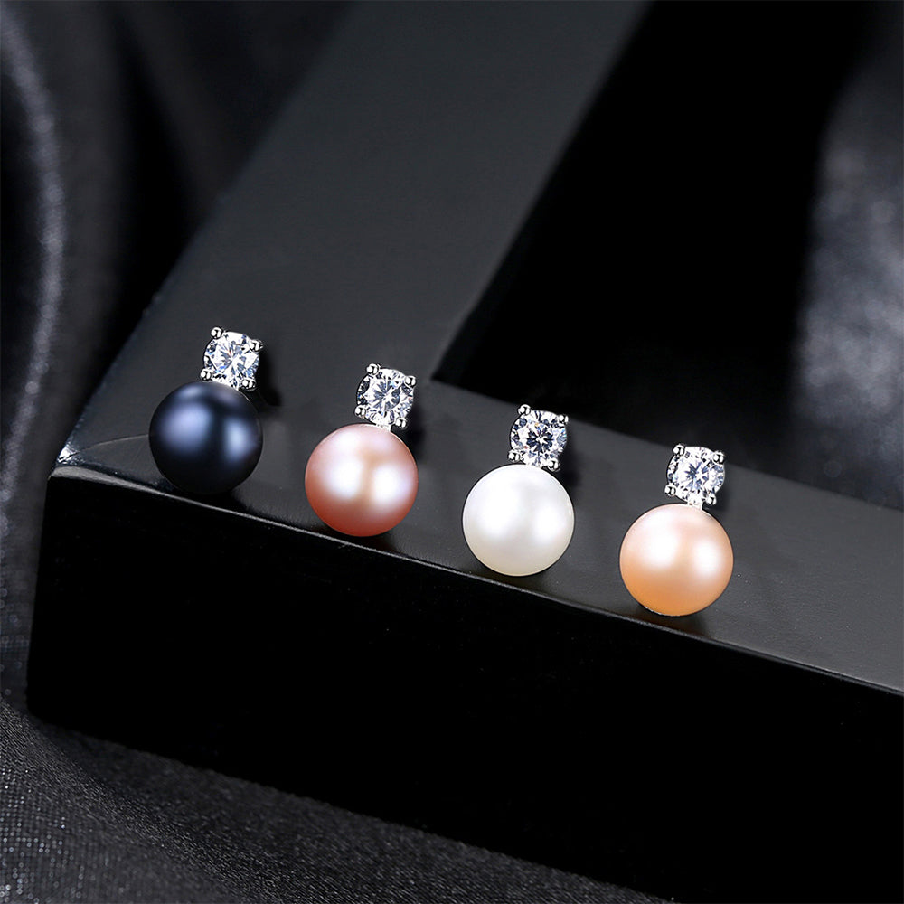 925 Sterling Silver Natural Pearl Drop Earrings Fashion Jewelry Gift for Women Girls