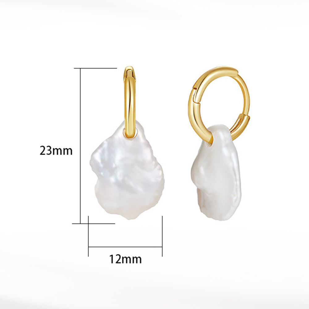 925 Sterling Silver Natural Pearl Earrings Fashion Jewelry Gift for Women Girl