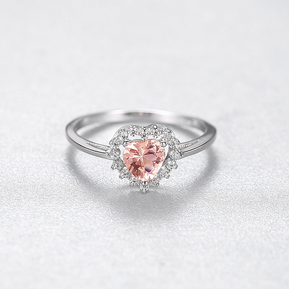 925 Sterling Silver Heart Ring Fashion Jewelry Gift for Women Girls