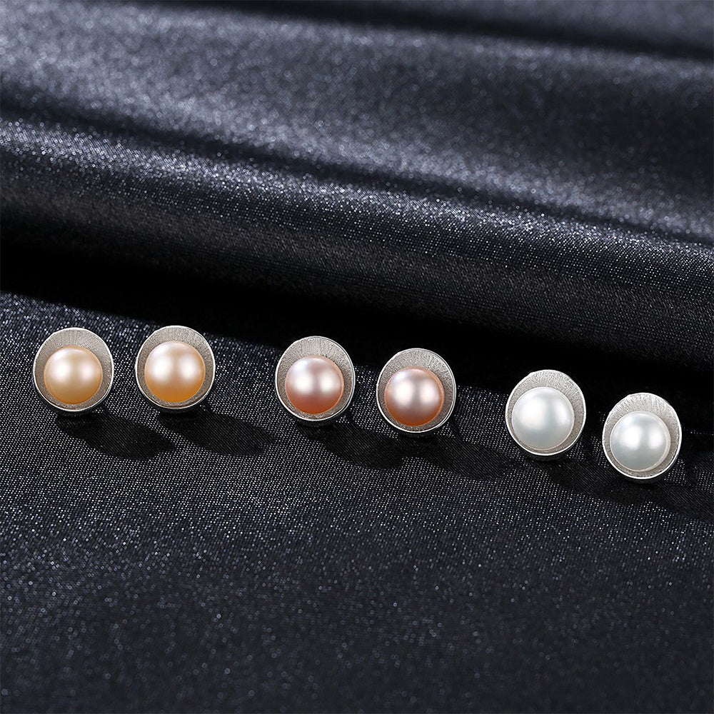 925 Sterling Silver Natural Pearl Drop Earrings Fashion Jewelry Gift for Women Girls