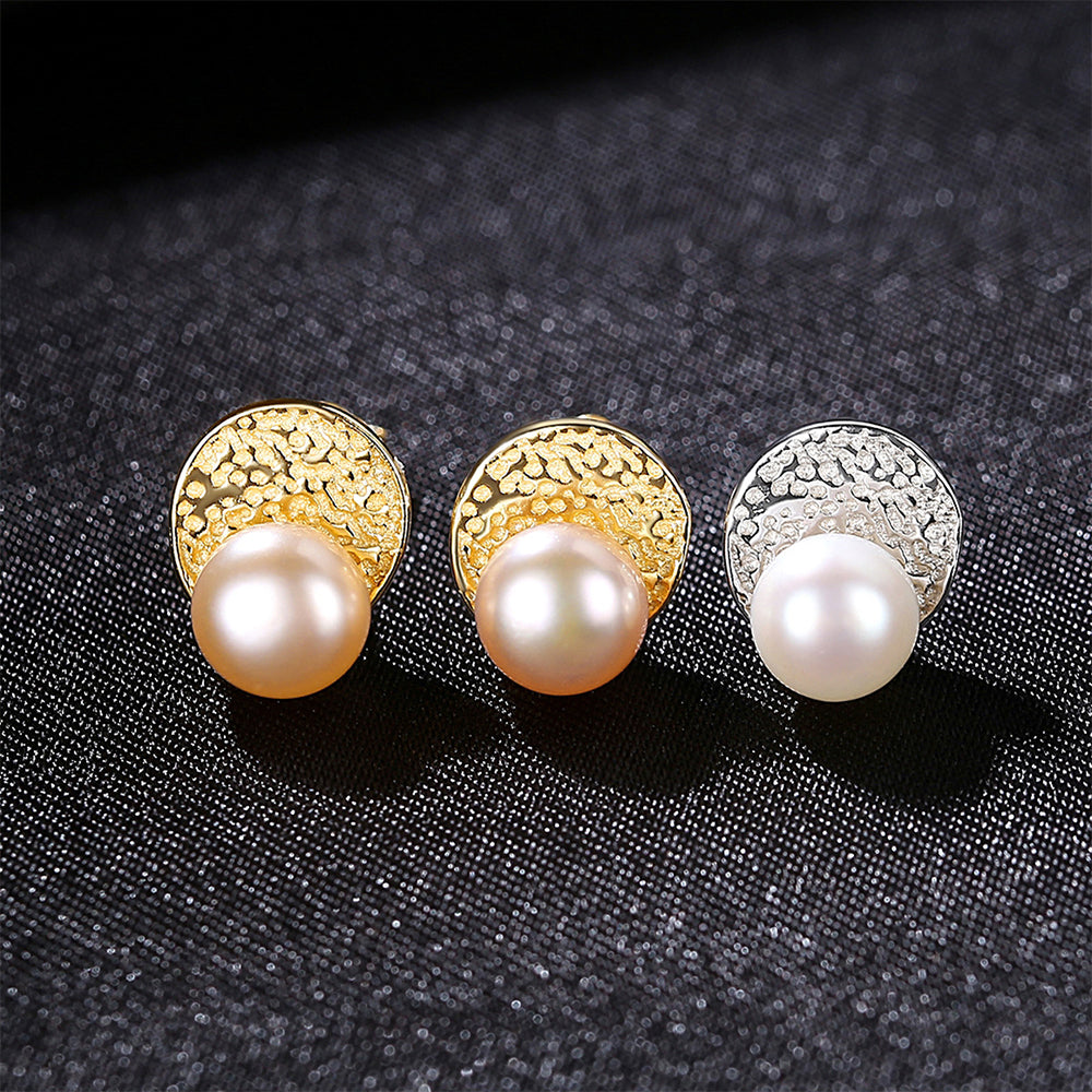 925 Sterling Silver Natural Pearl Drop Earrings Fashion Jewelry Gift for Women Girls
