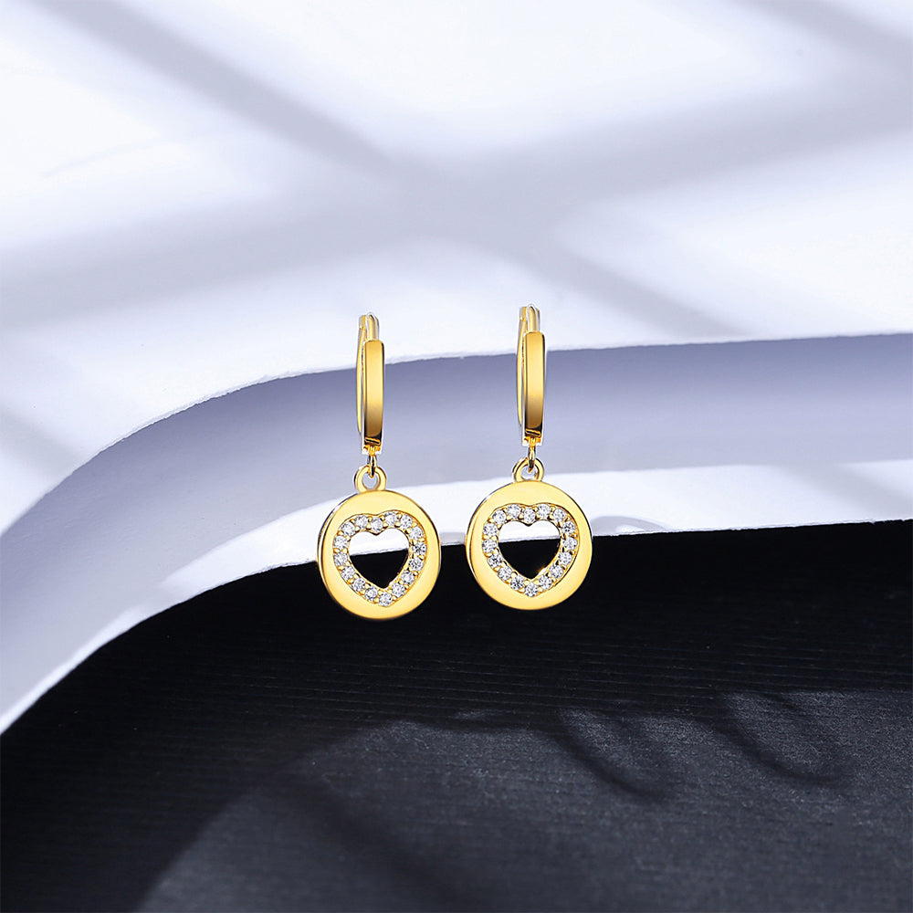 925 Sterling Silver Heart Earrings Fashion Jewelry Gift for Women Girls