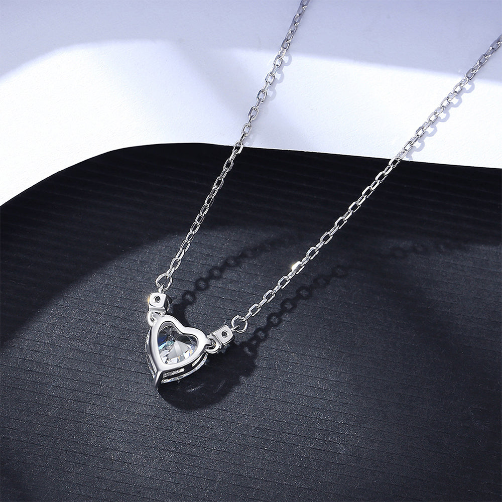 925 Sterling Silver Heart Necklace Fashion Jewelry Gift for Women Girls