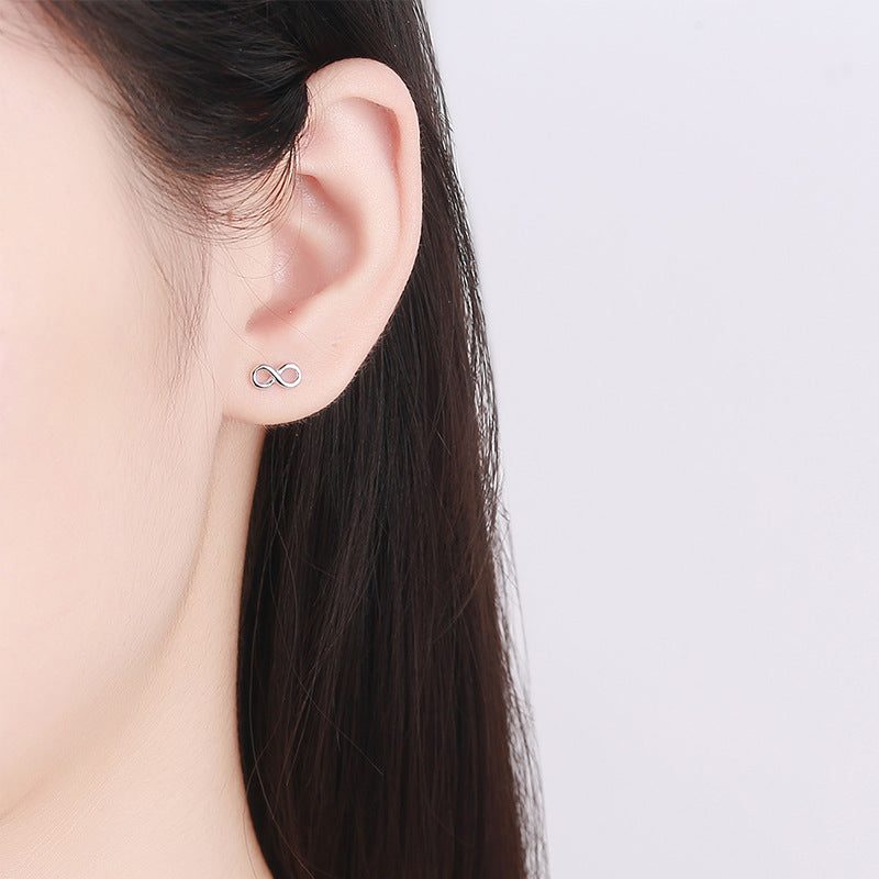 925 Sterling Silver Infinity Screwed Earrings