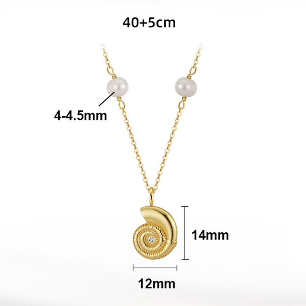 925 Sterling Silver Natural Pearl Necklace Fashion Jewelry Gift for Women Girls