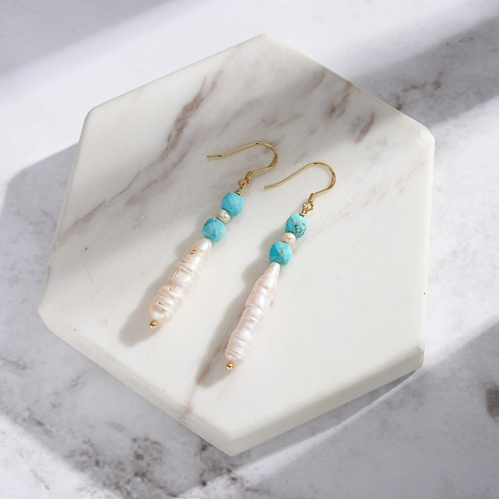 925 Sterling Silver Natural Pearl Earrings Fashion Jewelry Gift for Women Girl