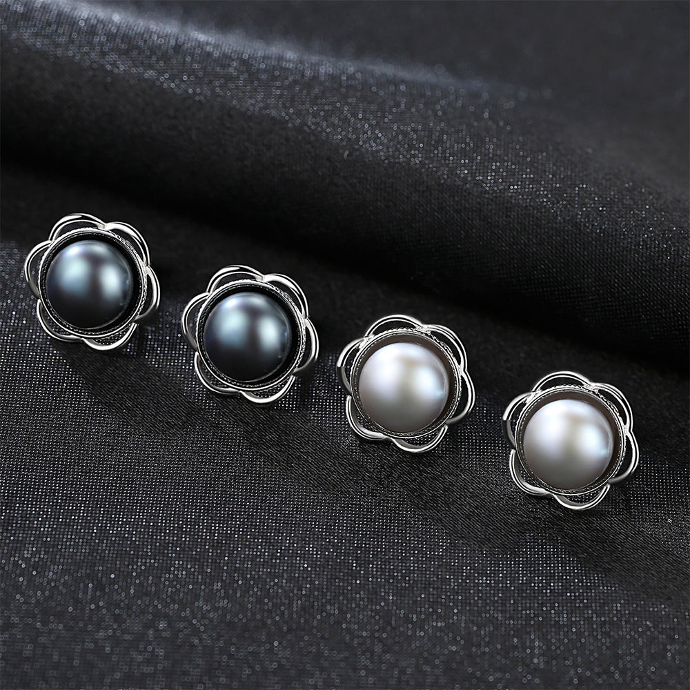 925 Sterling Silver Natural Pearl Drop Earrings Fashion Jewelry Gift for Women Girls