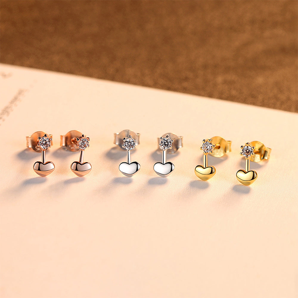 925 Sterling Silver Heart Earrings Fashion Jewelry Gift for Women Girls