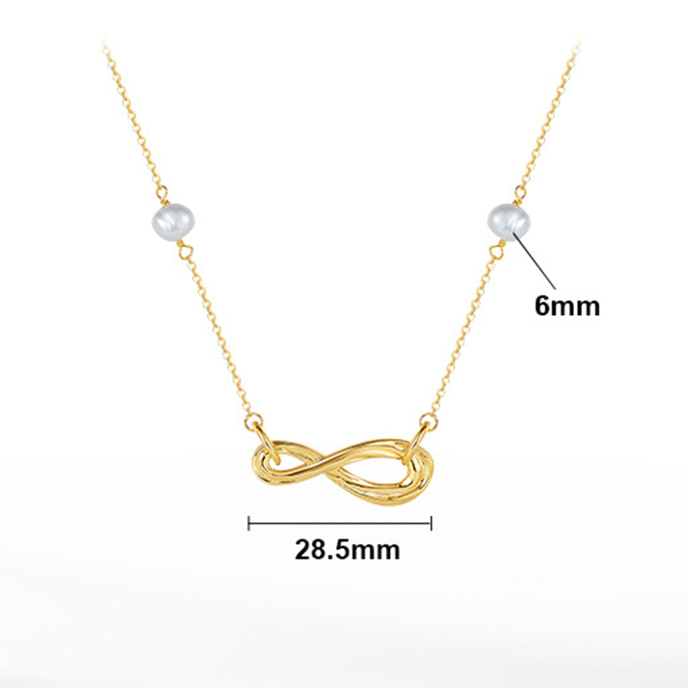925 Sterling Silver Natural Pearl Necklace Fashion Jewelry Gift for Women Girls