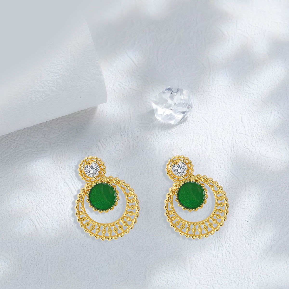 Pendientes de joyería de moda de cobre bañados en oro
