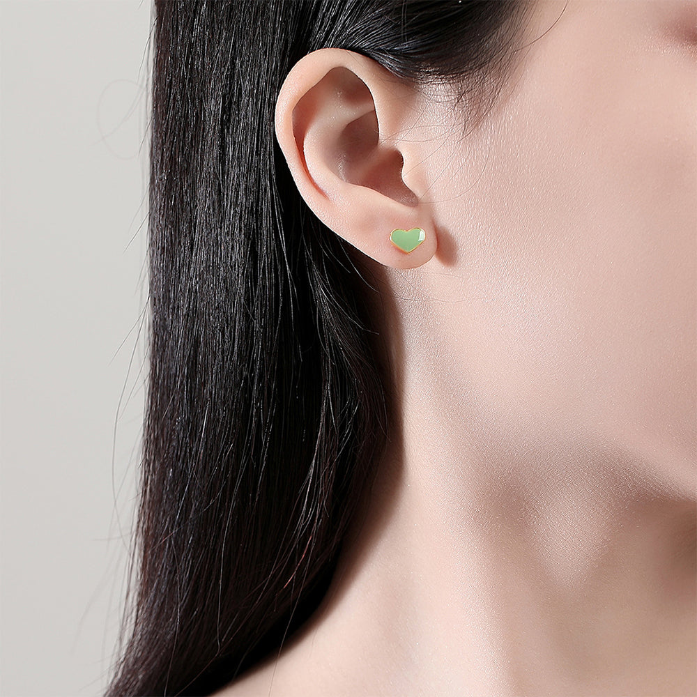 925 Sterling Silver Heart Earrings Fashion Jewelry Gift for Women Girls